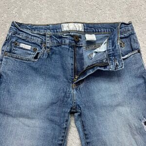 Baby Phat Bootcut Jeans Womens Size 11 (29x31) Blue Embroidered Cat Logo Y2K
